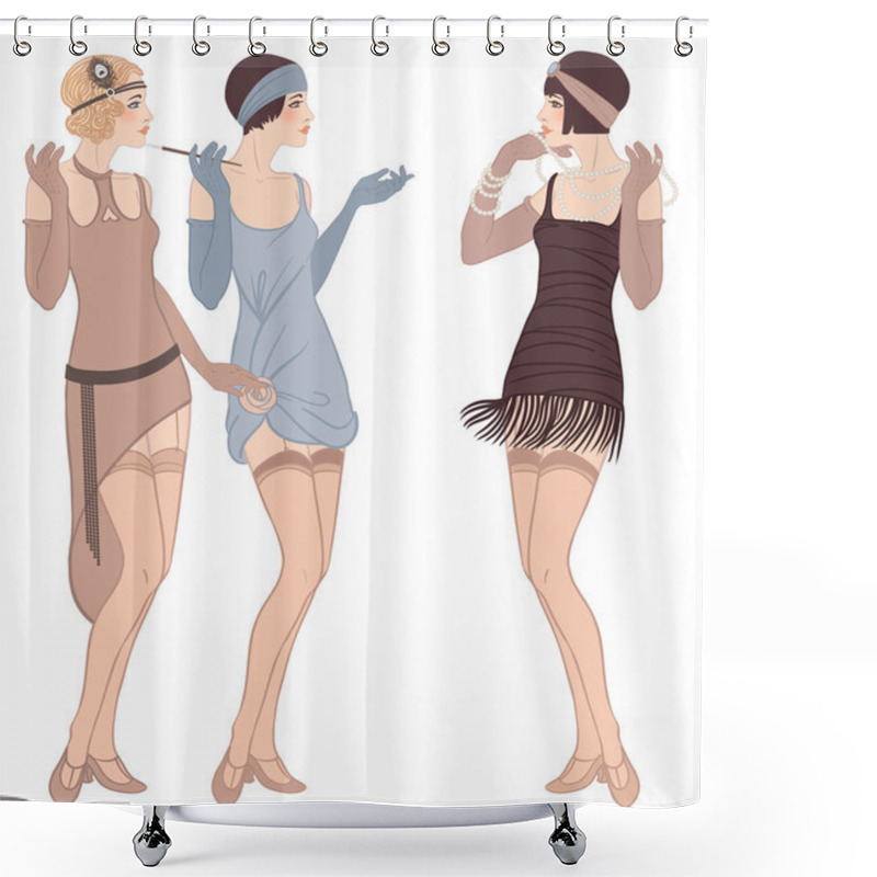 Personality  Flapper Girl Shower Curtains