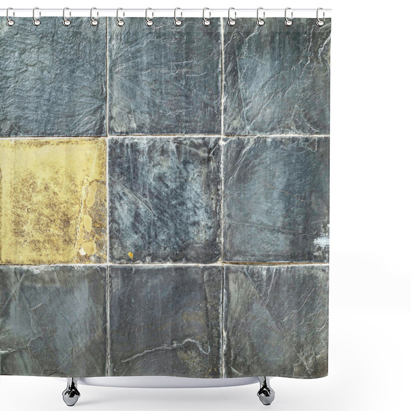 Personality  Old Wall Stone Cladding Tiles Patterns Handcraft From Thailand Public. Shower Curtains