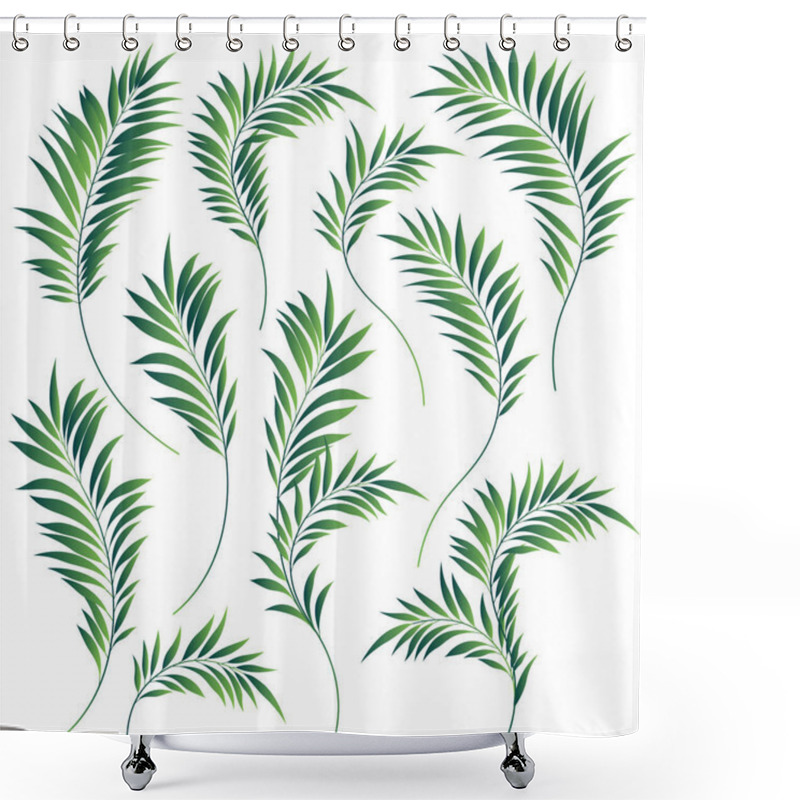 Personality  Beautiful Tropical Plant Background Illustration Material,It Is A Vector Work, Shower Curtains