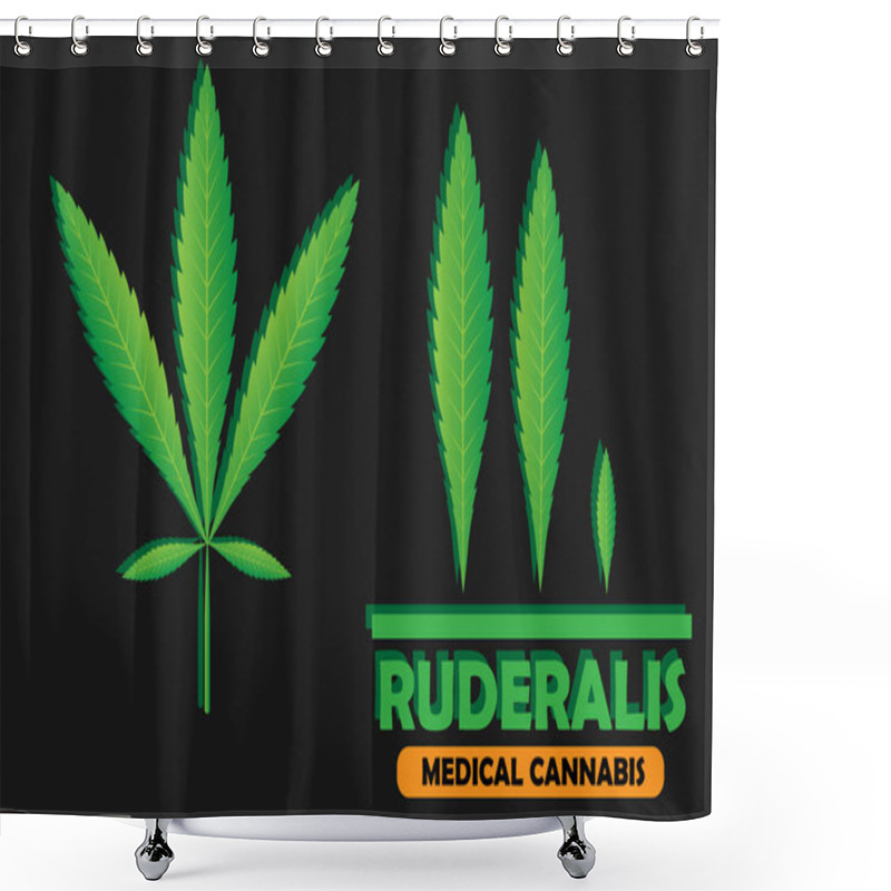 Personality  Green Leaf Of Cannabis Ruderalis Shower Curtains