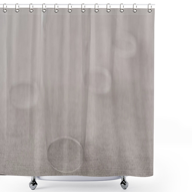 Personality  Panoramic Shot Of Inverted Wine Glasses On Grey Cloth Shower Curtains