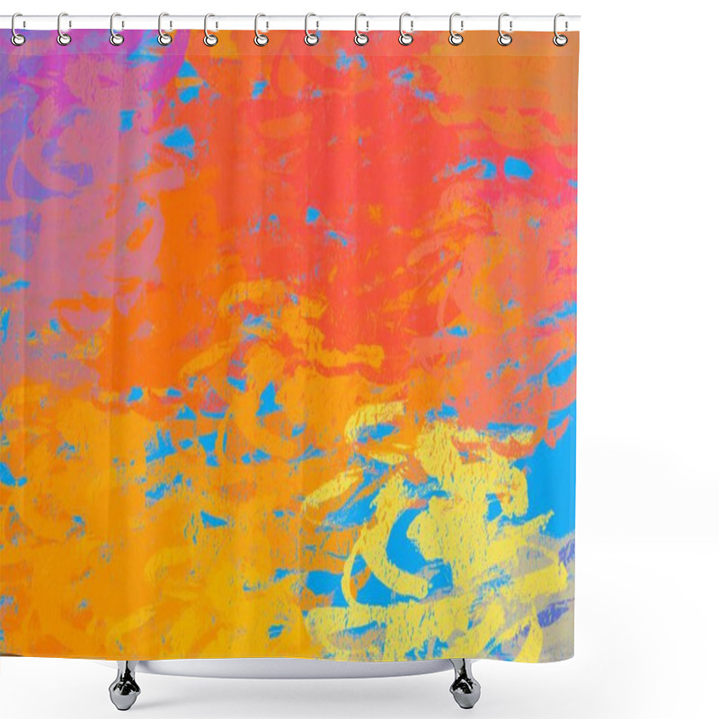 Personality  Abstract Background Art. 2d Illustration. Expressive Oil Painting. Brushstrokes On Canvas. Modern Art. Multi Color Backdrop. Contemporary Art. Expression. Artistic Digital Palette. Shower Curtains