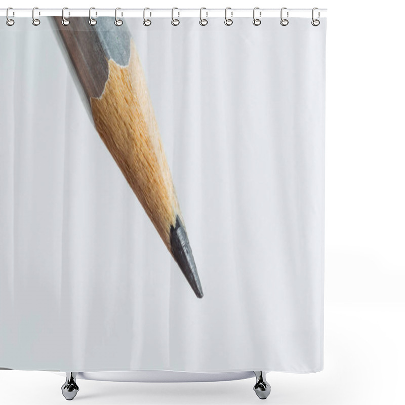 Personality  Pencil Isolated On White Shower Curtains