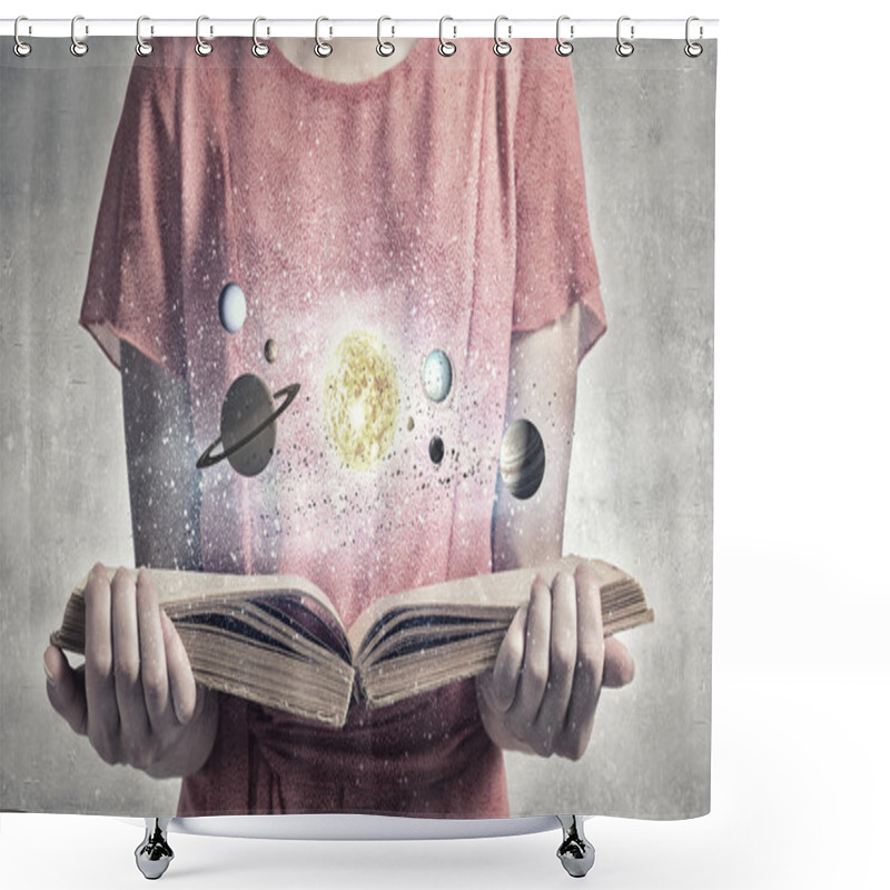 Personality  Girl With Book Shower Curtains