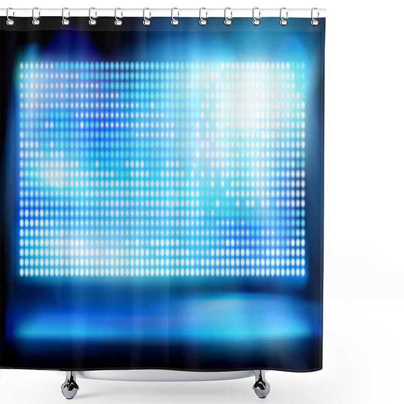 Personality  Big Led Projection Screen. Vector Illustration. Shower Curtains