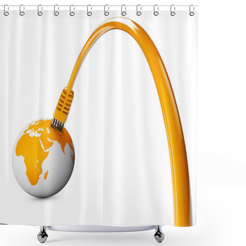 Personality  Ethernet Cable, Internet Connection, Bandwidth. The World On The Web. World Connections, Globe Shower Curtains