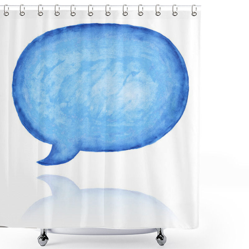 Personality  Blue Aquarelle Empty Speech Bubble Dialog Shower Curtains