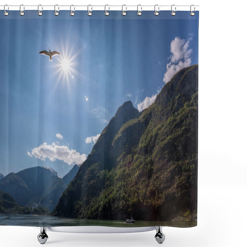 Personality  Norway With Fjord Near The Flam During Spring Shower Curtains