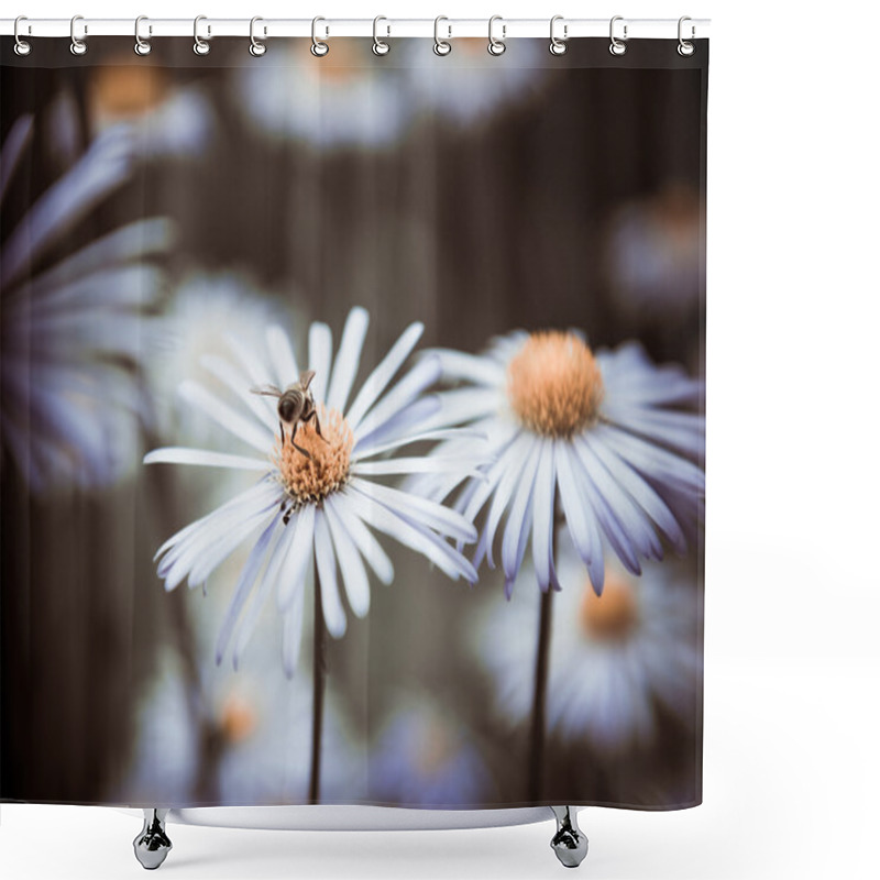 Personality  Flowers With Bee Shower Curtains