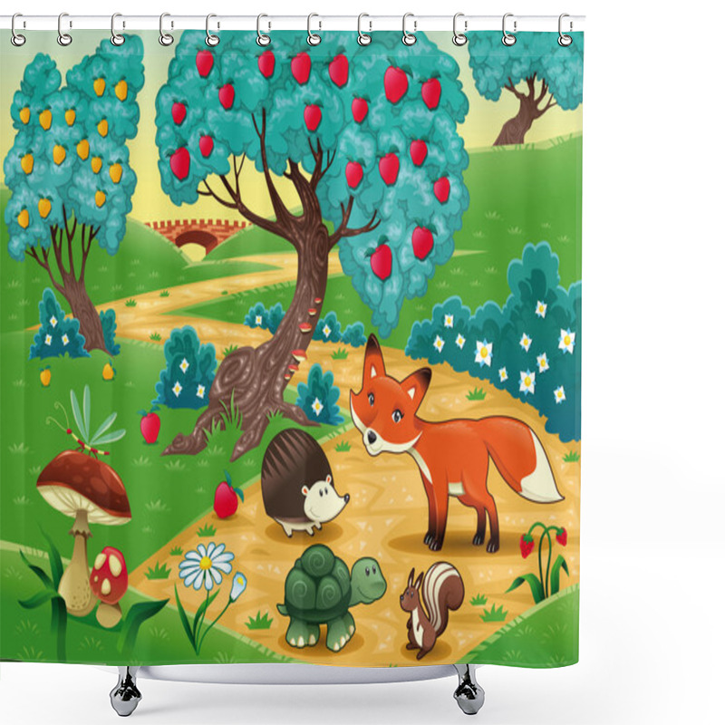 Personality  Animals In The Wood. Shower Curtains