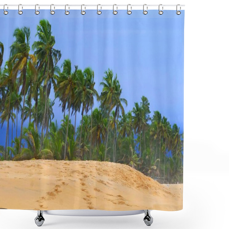 Personality  Tropical Storm On The Ocean Beach. Shower Curtains