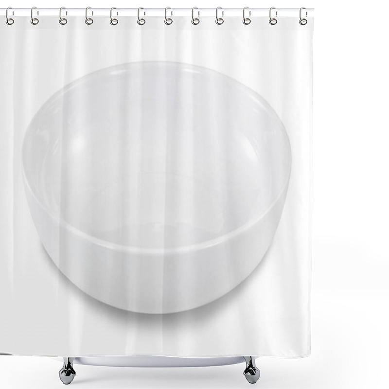 Personality  White Bowl Isolated On White Background Shower Curtains