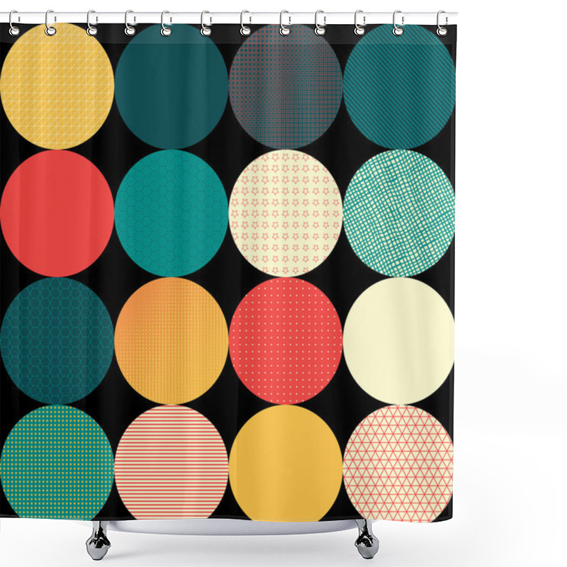 Personality  Seamless Vector Pattern Of Circles. Shower Curtains