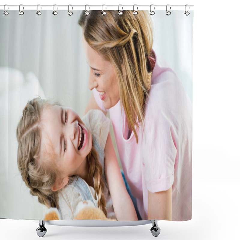 Personality  Happy Mother And Daughter  Shower Curtains