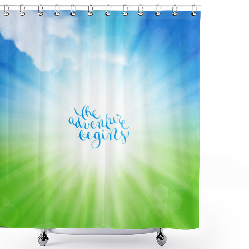 Personality  The Adventure Begins Hand-drawn Lettering Shower Curtains