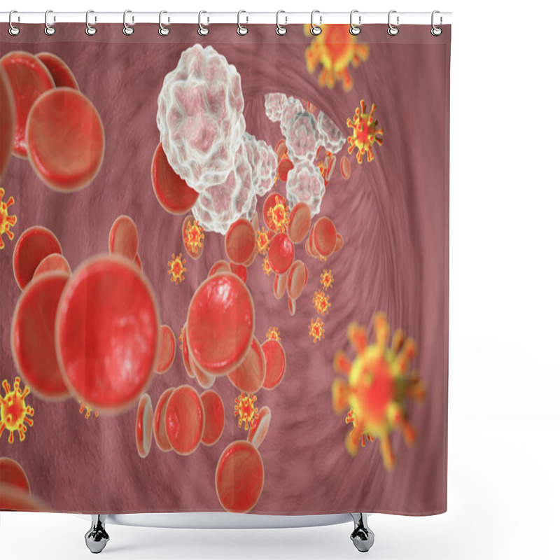 Personality  HIV In Blood Shower Curtains