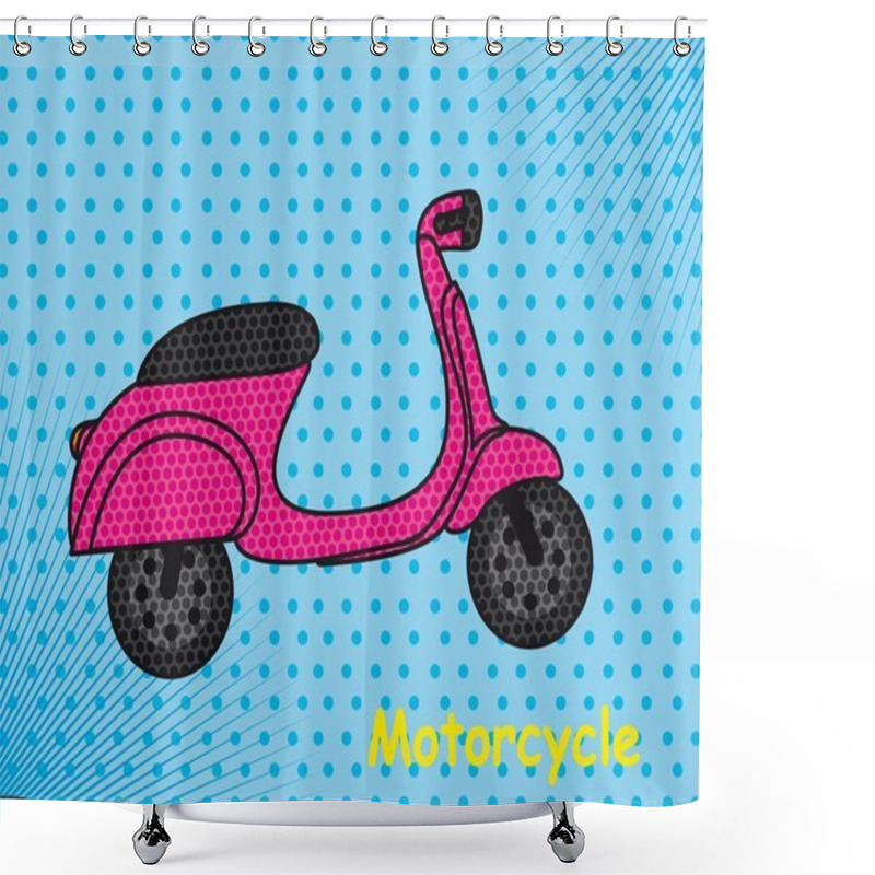 Personality  Motorbike Pop Art Shower Curtains