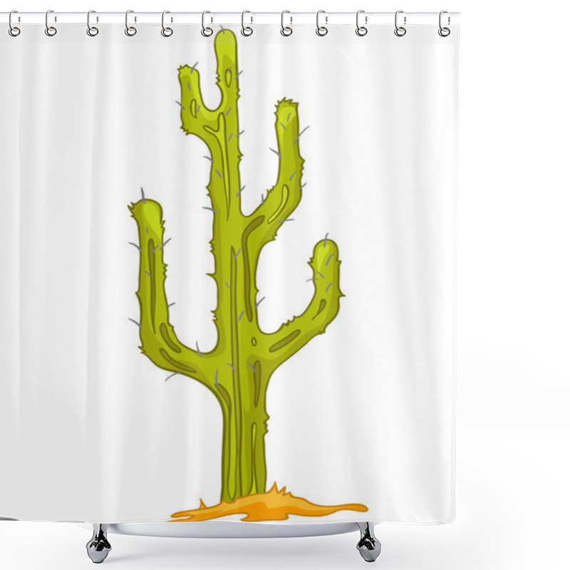 Personality  Cartoon Nature Plant Cactus Shower Curtains