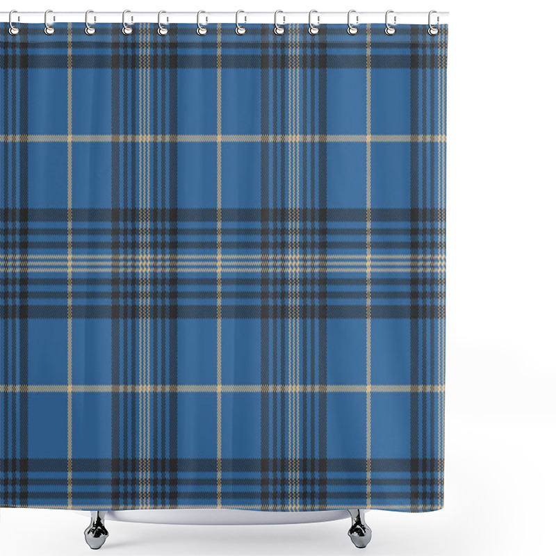 Personality  Blue Check Plaid Tartan Seamless Pattern Shower Curtains