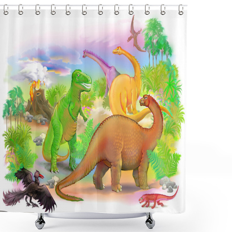 Personality  World Of Prehistoric Animals. Shower Curtains