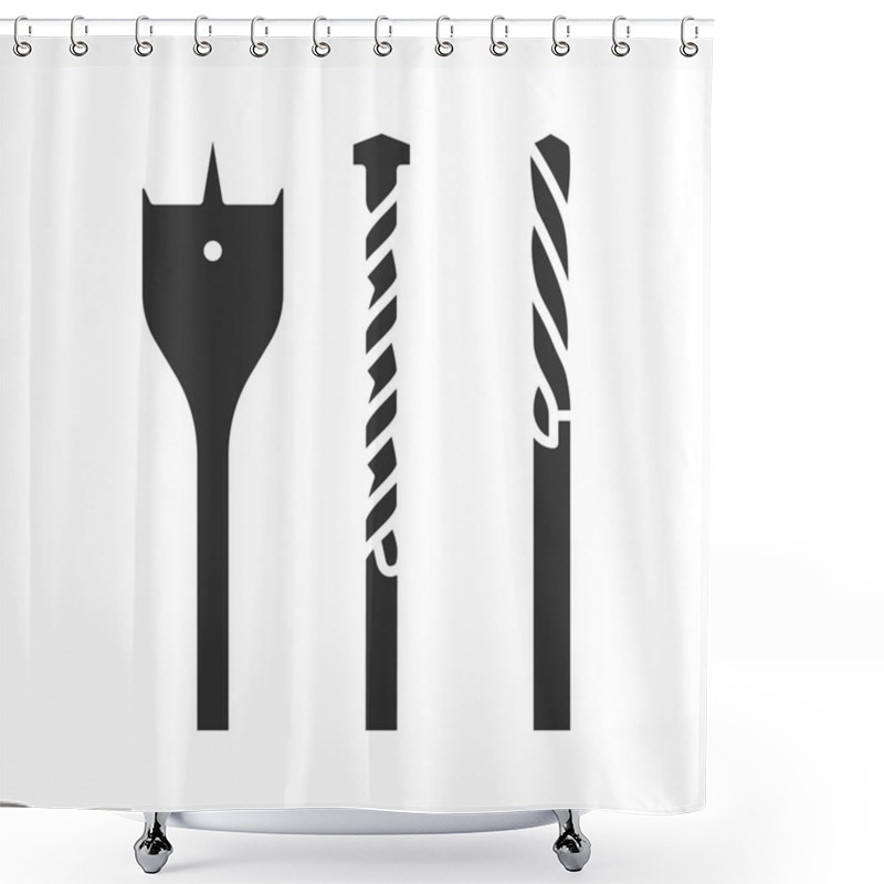 Personality  Drill Bits Icon Shower Curtains