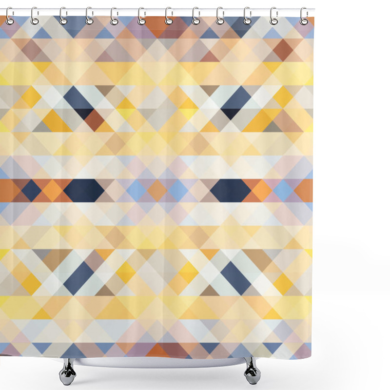 Personality  Bright Symmetric Background From Triangles. Vector. Shower Curtains