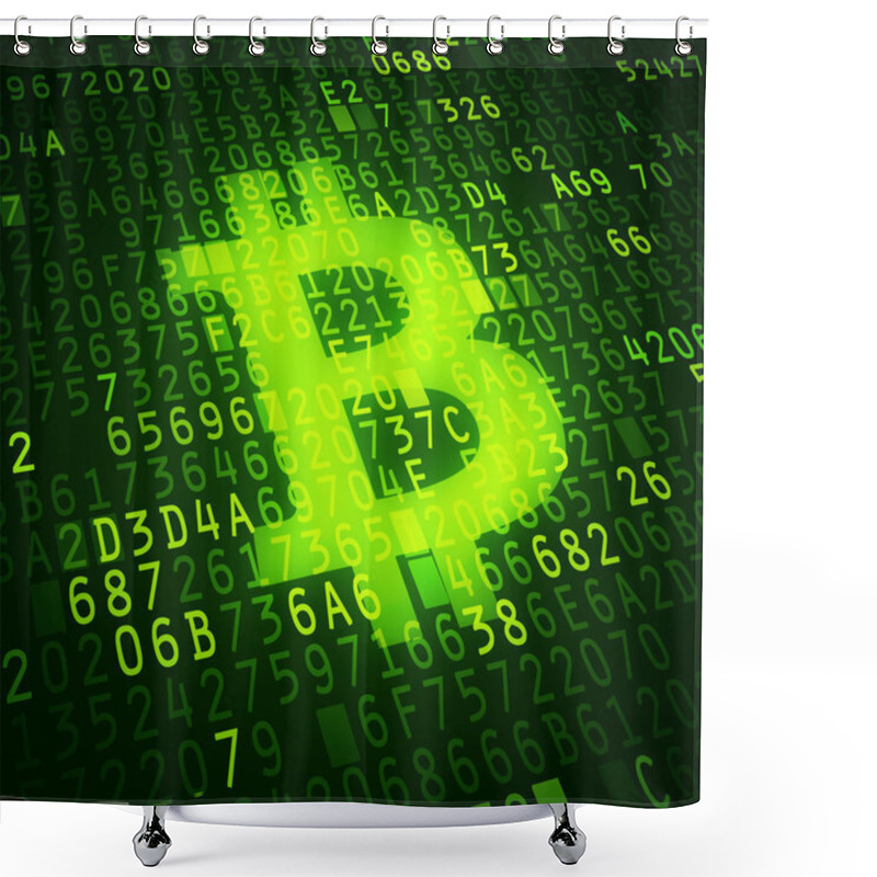 Personality  Bit Coin Symbol Shower Curtains