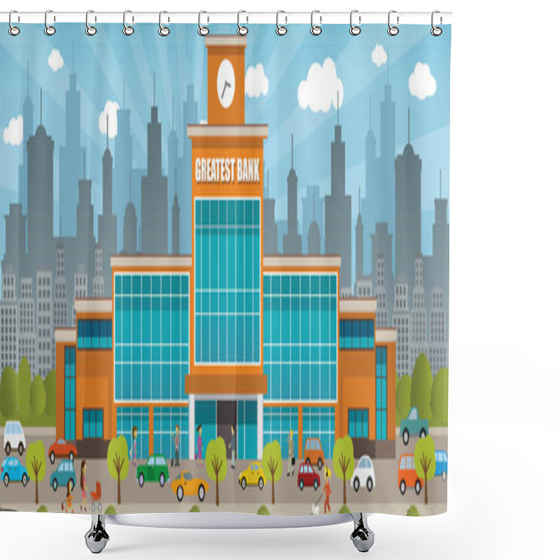 Personality  Bank In The City Shower Curtains