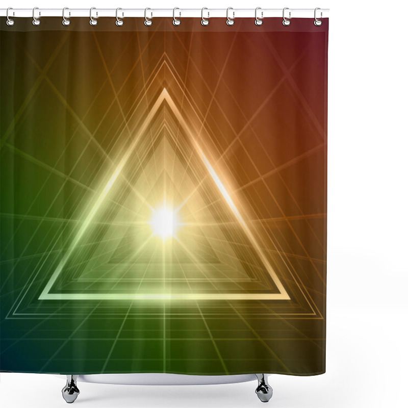 Personality  3D Abstract Triangle Tunnel Vector Background Shower Curtains