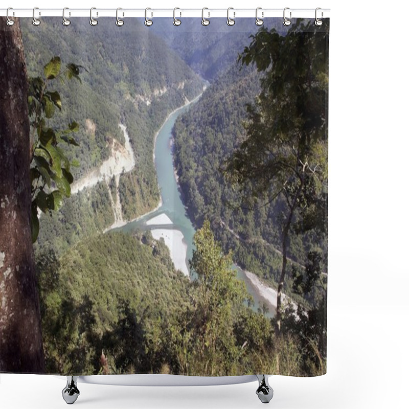 Personality  Viewpoint Over The Rangit River And Teesta River, India Shower Curtains