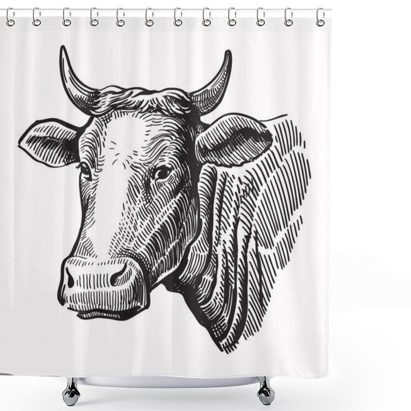 Personality  Vector Black Cow Shower Curtains