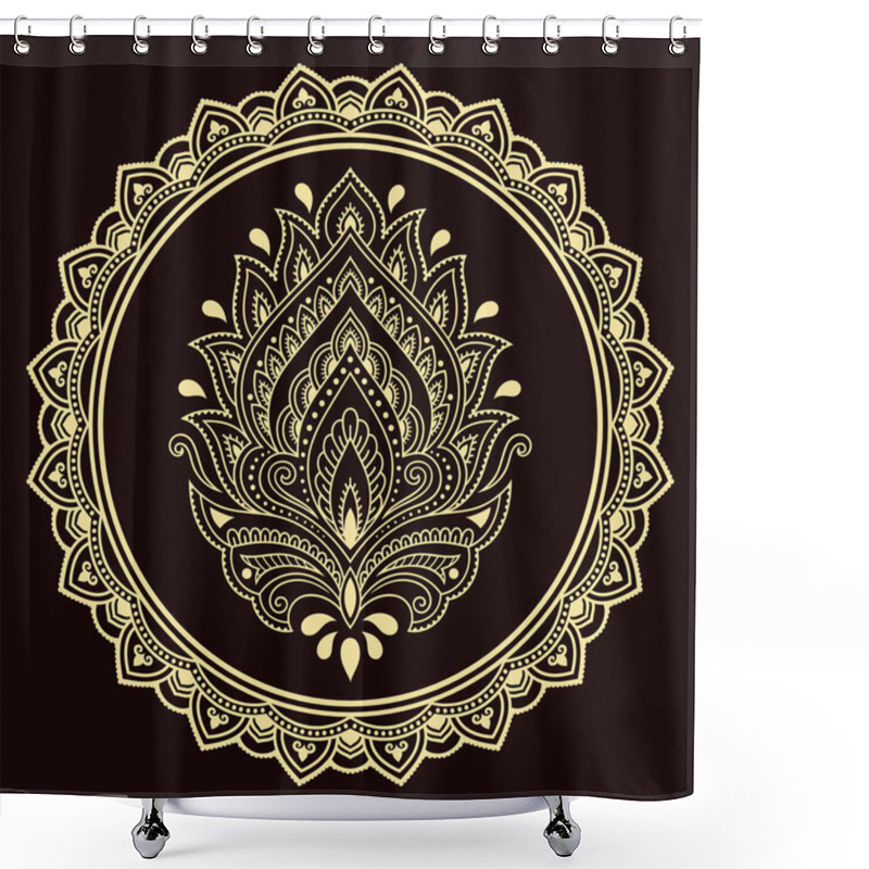 Personality  A Circular Pattern In The Form Of A Mandala.Henna Tattoo Flower Template In Indian Style. Ethnic  Floral Paisley - Lotus. Mehndi Style. Decorative Pattern In Oriental Style. Shower Curtains