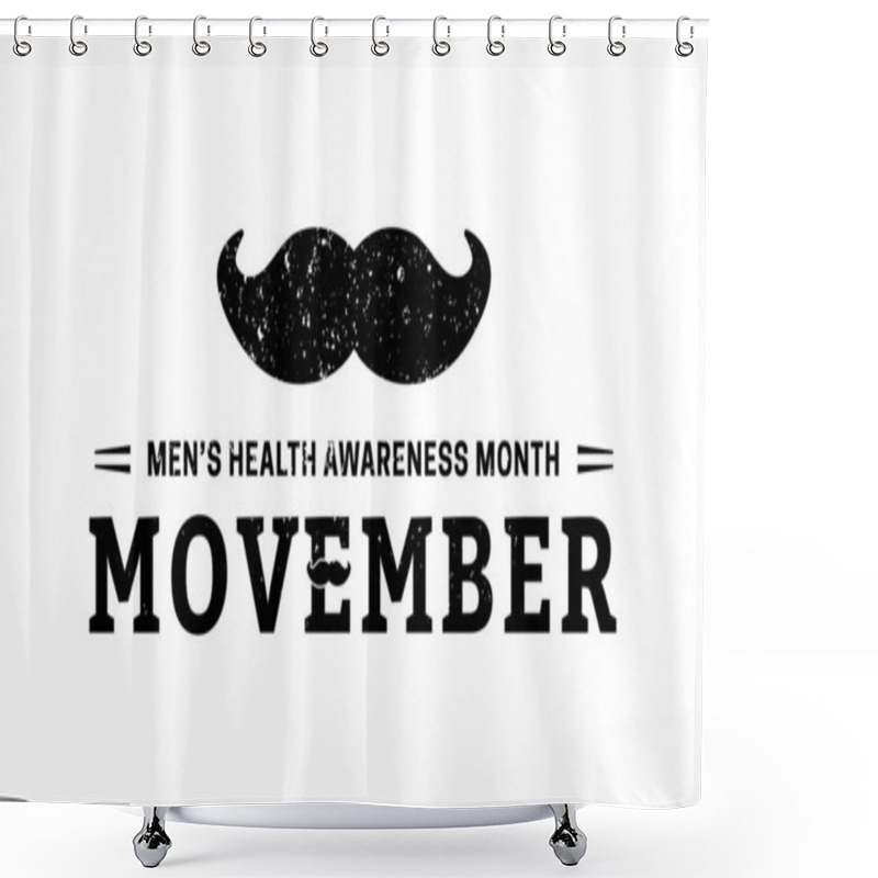 Personality  Movember Men's Health Awareness Month Isolated Icon Illustration Shower Curtains