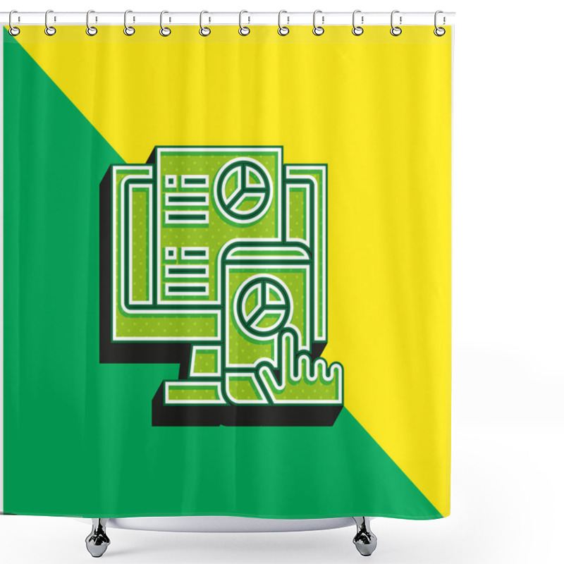 Personality  Analysis Green And Yellow Modern 3d Vector Icon Logo Shower Curtains