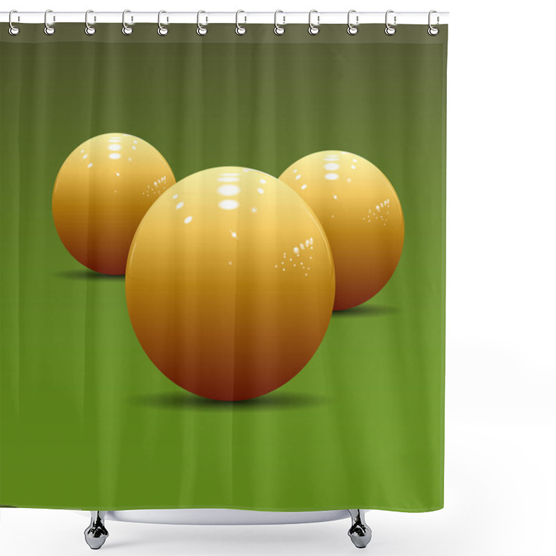 Personality  Billiard Balls On A Pool Table.Vector Illustration Shower Curtains