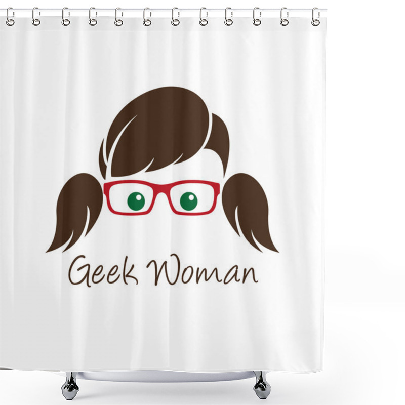 Personality  Geek Woman Shower Curtains