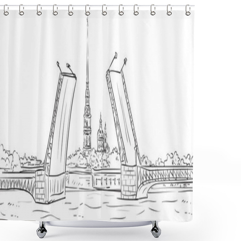 Personality  Peter And Paul Fortress. Drawbridge, Symbol Of Saint Petersburg, Shower Curtains