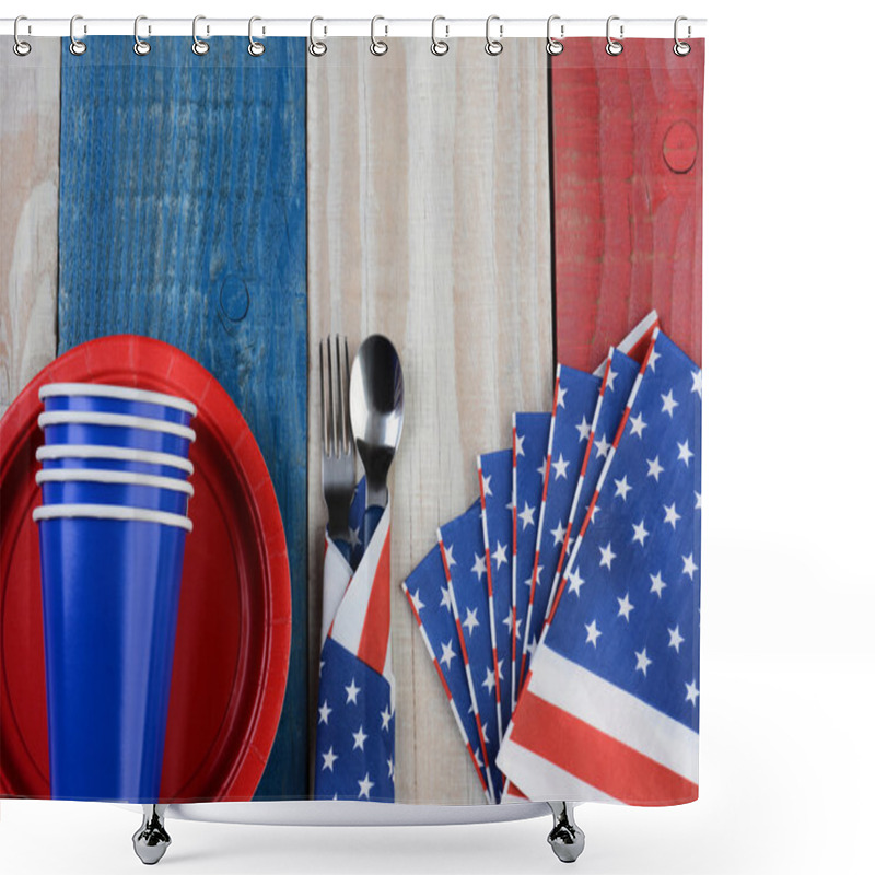 Personality  Fourth Of July Picnic Table Setting Shower Curtains