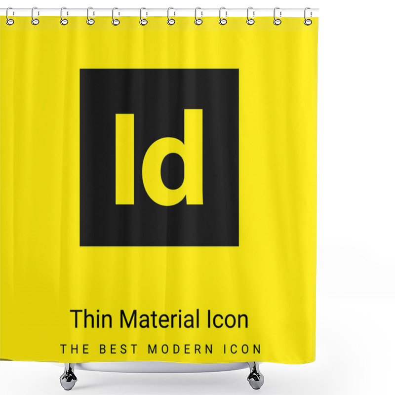 Personality  Adobe Indesign Minimal Bright Yellow Material Icon Shower Curtains