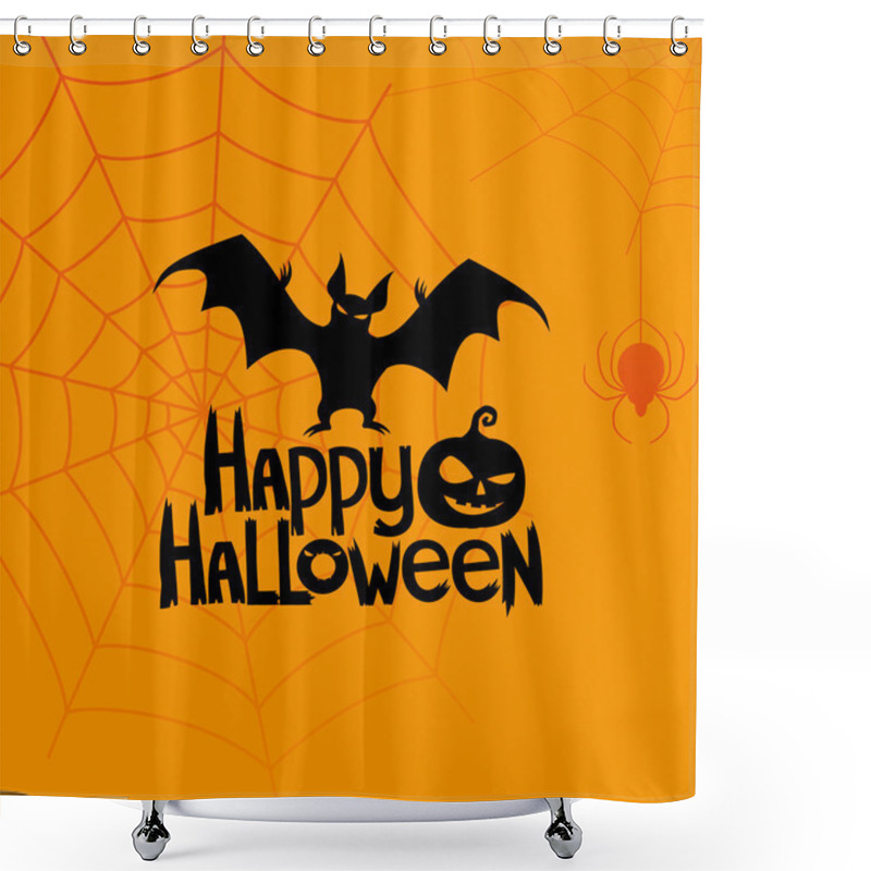 Personality  Vector Banner. Happy Halloween. Shower Curtains