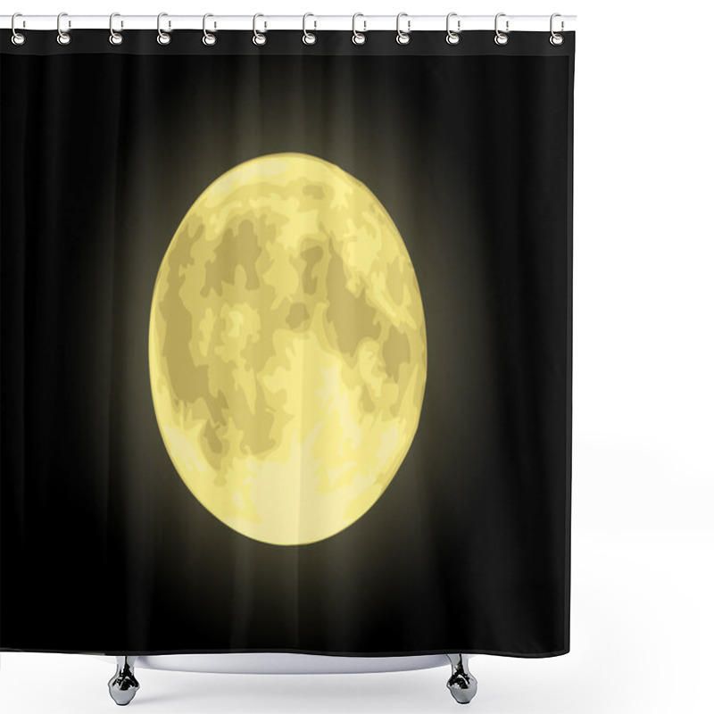 Personality  Yellow Moon Shower Curtains