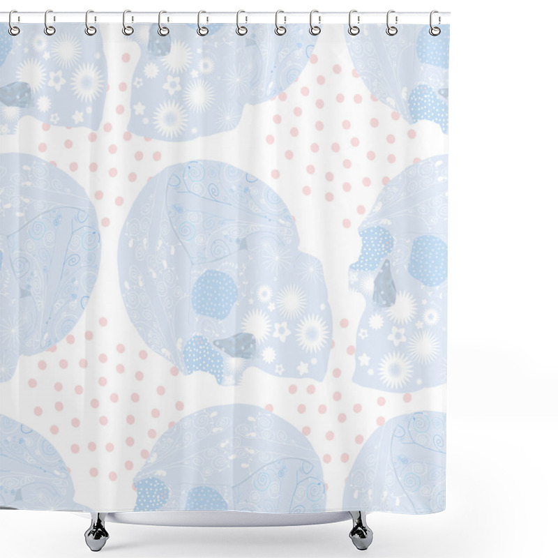 Personality  Background With Skulls For Halloween.Seamless. Shower Curtains