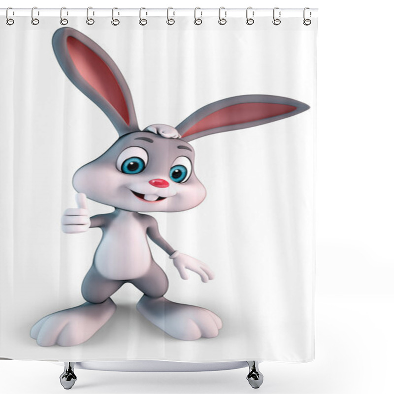 Personality  Happy Smiling Bunny Shower Curtains