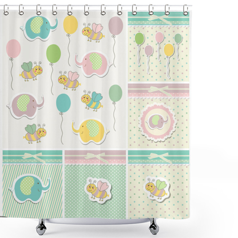 Personality  Set Of Template For Child Shower Curtains