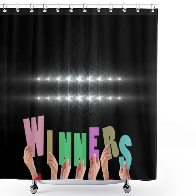 Personality  Hands Holding Word Winners Shower Curtains