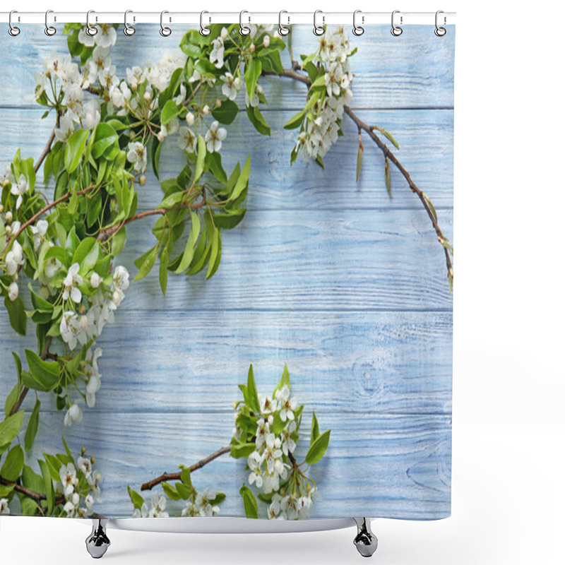 Personality  Tree Branches With Blooming Flowers Shower Curtains