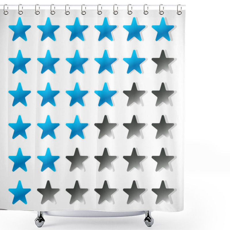 Personality  Star Rating With 6 Stars Shower Curtains