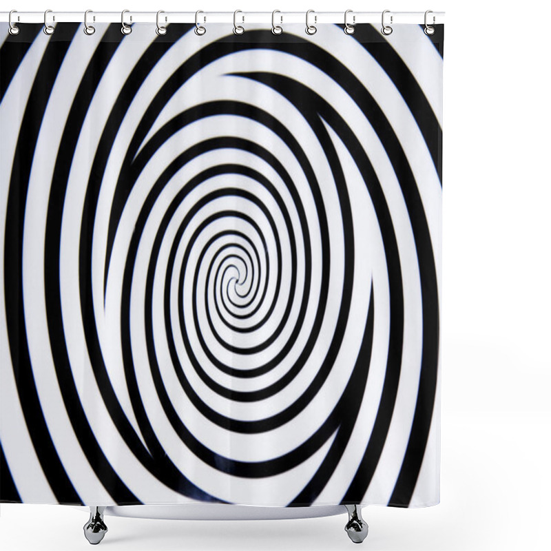 Personality  Black And White Hypnotic Circle Shower Curtains