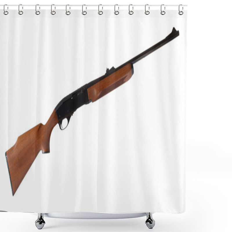 Personality  Semi Auto Rifle On White Shower Curtains