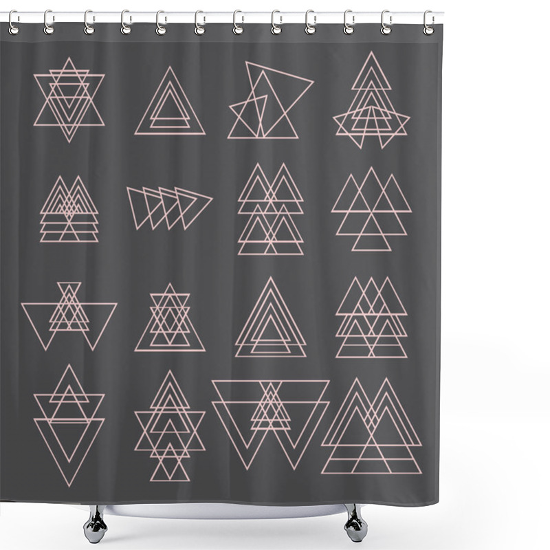 Personality  Set Of Trendy Geometric Shapes. Geometric Icons Shower Curtains